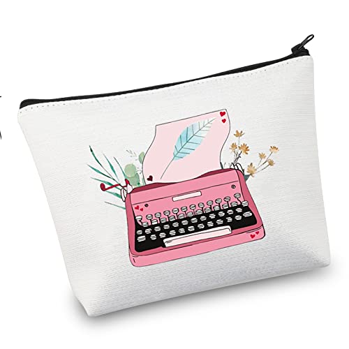 VAMSII Writer Makeup Bag Writer Gifts Author Cosmetic Zipper Bag Typewriter Gift for Writer Novelist Gift Writing Lover Gift (typewriter bag)