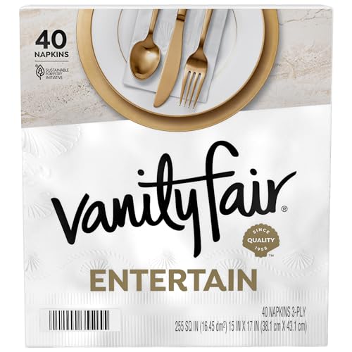 Vanity Fair Entertain Paper Napkins, 320 Count, Disposable Napkins Made For Entertaining And Events