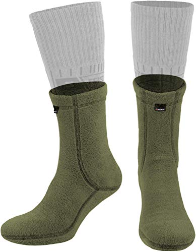 281Z Military Warm 6 inch Liners Boot Socks - Outdoor Tactical Hiking Sport - Polartec Fleece Winter Socks (X-Large, Olive Green)