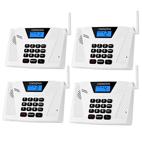 Intercoms Wireless for Home [Upgraded 2024] Hand Free 5300 Feet Range Intercom Real Time, Two Way Communication Home Intercom System with Group Call Full Duplex Intercom for Office Hotel House(4 Pack)