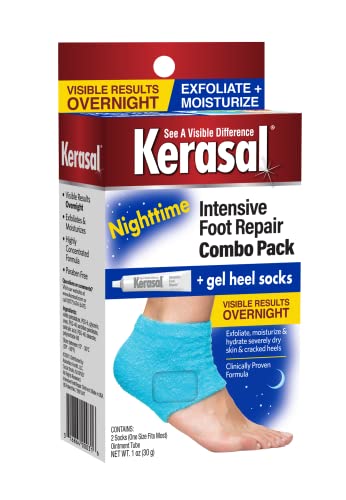 Kerasal Intensive Foot Repair Skin Healing Ointment, 1 Oz and Zen Toes Moisturizing Gel Socks, One Pair