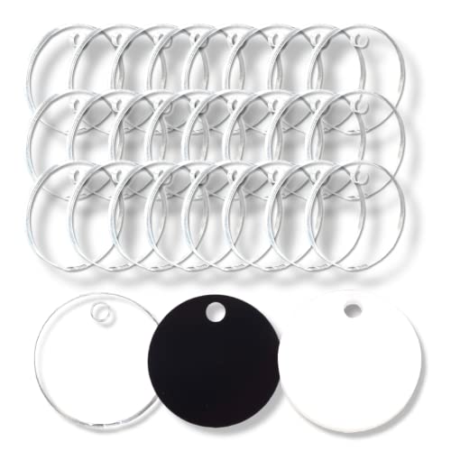 Perry Sullivan Creations Set of 25 1” Clear Acrylic Circles with Hole (1/8') for Ornaments, Keychains - 3mm, 1/8' Thick Clear Cast Acrylic, (1 Inch, Clear)