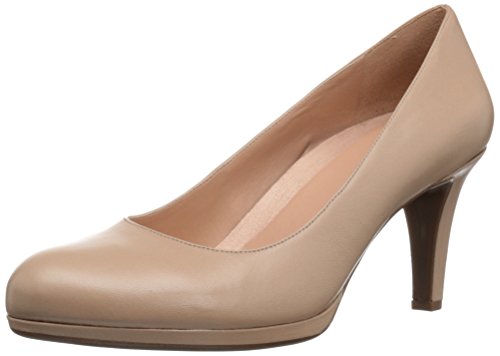 Naturalizer Womens Michelle Classic High Heel Pump,Tender Taupe Beige Leather,8 Wide