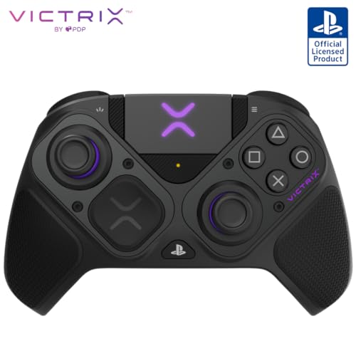 PDP Victrix Pro BFG Wireless Gaming Controller for Playstation 5 / PS5, PS4, PC, Modular Esports Gamepad, Remappable Buttons, Customizable Triggers/Paddles/D-Pad/Fightpad, PC App, Black