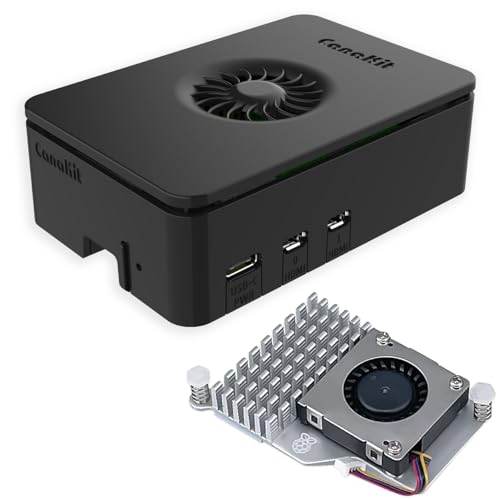 CanaKit Pi 5 Case for Raspberry Pi 5 with Active Cooler (Black)