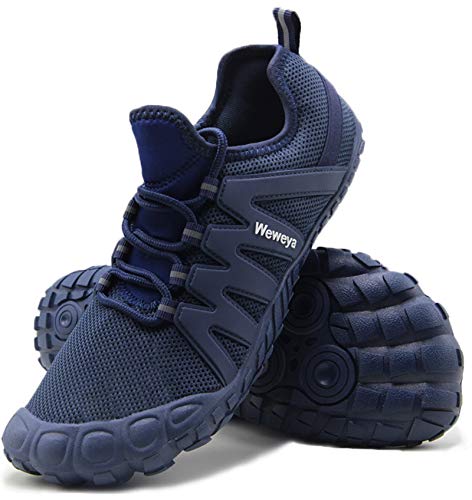 Weweya Running Shoes Men Minimalist Five Fingers Zero Drop Cross Training Barefoot Sneakers Size 11 Blue