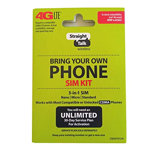 Straight Talk Verizon 4G LTE 3G CDMA Bring Your Own Phone Activation Kit