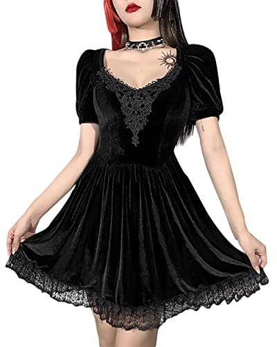 TSMNZMU Gothic Clothes for Women Plus Size,Punk Dress,Witch Clothes,Punk Dresses for Women,Witch Clothes for Women,Halloween Dress for Women