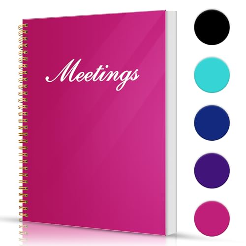METEOROCK Meeting Notebook for Work with Dotted Pages, B5 Meeting Notes Notebook, Project Management & Meetings Notepads, 7' X 10' Work & Business Planner for Men & Women, Half Meeting Half Note