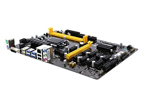 Biostar Motherboard TB250-BTC PRO Core i7/i5/i3 LGA1151 Intel B250 DDR4 Supports 6 AMD and 6 NVIDIA Graphics Cards