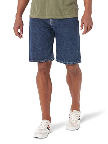 Wrangler Authentics mens Comfort Flex Waistband Denim Shorts, Dark Stonewash, 36 US