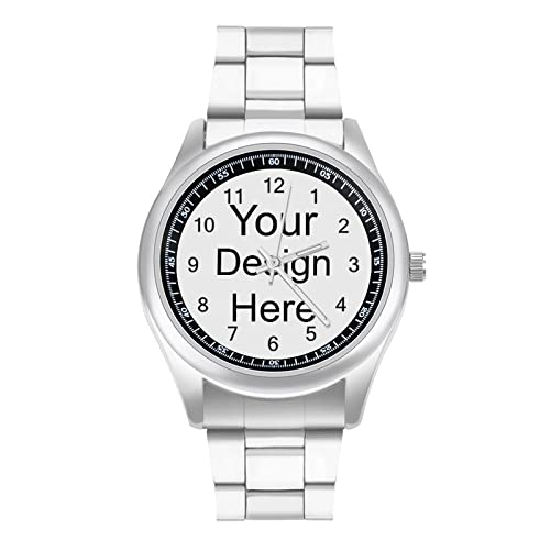 JWBCUU Custom Photo Watch Personalized Photo Watches with Your Own Design Customized Watches Gift for Family Boyfriend Girlfriend