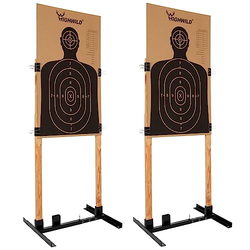 Highwild Adjustable Target Stand Base for Paper Shooting Targets Cardboard - H Shape - USPSA/IPSC - IDPA Practice - Upgraded Version (2 Pack)