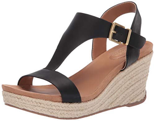 Kenneth cole REACTION Women's Card Wedge Sandal, Black, 9.5 M US