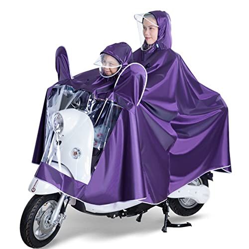Raincoat,Electric bike raincoat,cycling raincoatUnisex Waterproof Rain Poncho for Adult and Kids Outdoors Bike Motorcycle Scooter Cycling Jacket Double Raincoat Cape ( Color : Purple , Size : 4XL with