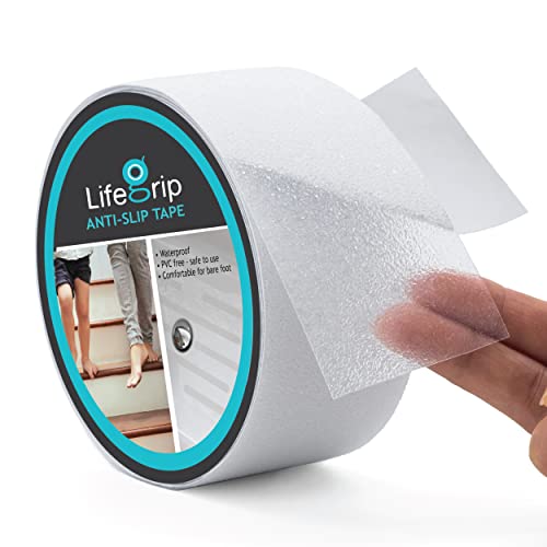 LifeGrip Anti Slip Transparent Anti Slip Tape, 2 inch by 30 feet, Non-Slip Traction Grip Tape to Tubs, Boats, Stairs, Clear, Soft, Comfortable for Bare feet (2' X 30')