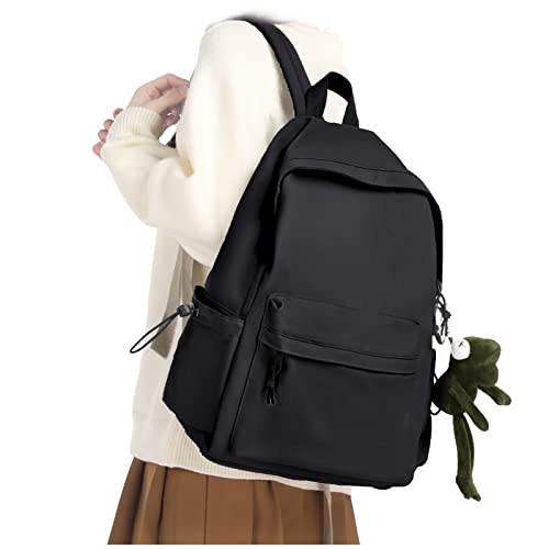 UPPACK Black Backpack Lightweight Bag Waterproof High Middle Backpack For Cute Aesthetic Backpack Casual Daypack For Men Women