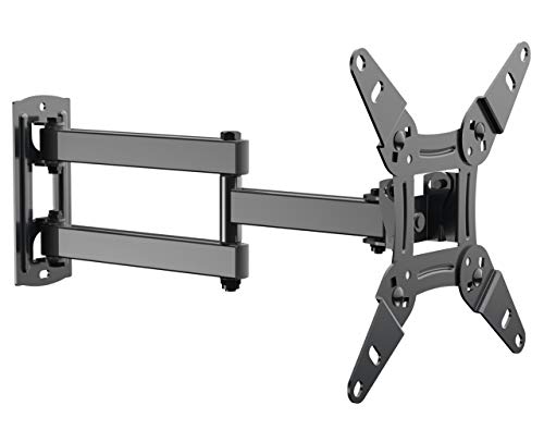 EVERVIEW Full Motion TV Monitor Wall Mount Bracket Articulating Arms Swivel Tilt Extension Rotation for Most 13-42 Inch LED LCD Flat Curved Screen Monitors & TVs, Max VESA 200x200mm up to 44lbs