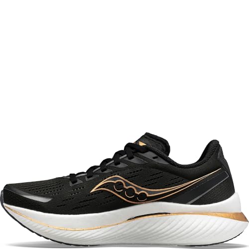 Saucony Women's Endorphin Speed 3 Running Shoe, Black/GOLDSTRUCK, 8