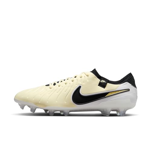 Nike Tiempo Legend 10 Elite Firm-Ground Low-Top Soccer Cleats (DV4328-700, Lemonade/Black-MTLC Gold Coin) Size 12