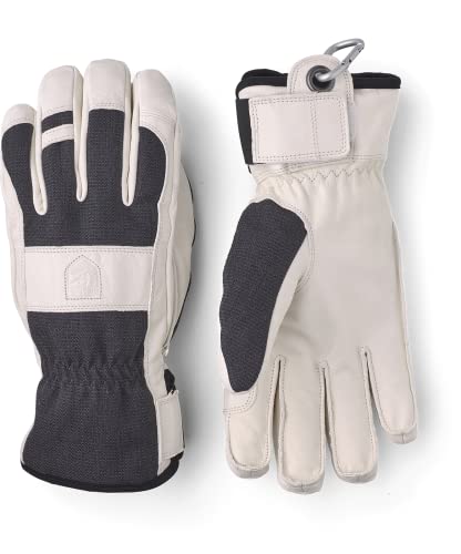Hestra Tarfala 5-Finger Glove I Waterproof, Windproof, Insulated Winter Leather Ski Glove, Charcoal, 10