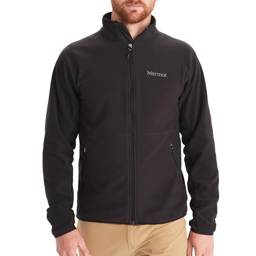 MARMOT Men's Rocklin Full Zip Fleece Jacket, Black, Large