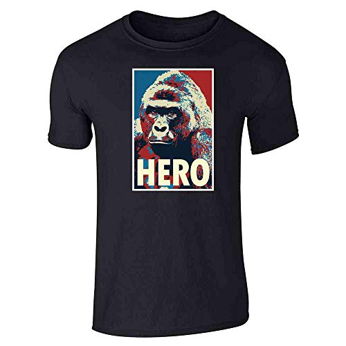 Pop Threads Harambe Pop Art Hero Meme Quote Political Clothing Graphic Tee T-Shirt for Men Black L