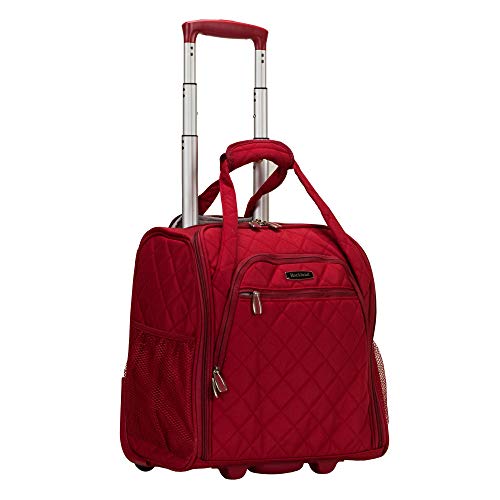 Rockland Melrose Upright Wheeled Underseater Luggage, Red, Carry-On 15-Inch