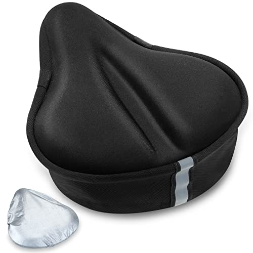 CUNCUI Gel Bike Seat Cover, Bicycle Seat Covers, Bike Seat Cushion for Women Men Comfort Compatible, Suitable for Outdoor and Indoor (11x10 inch)