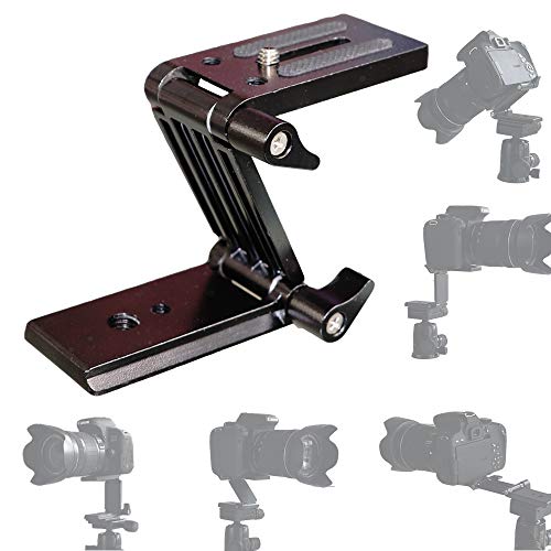 PURAMI Universal Flex Tilt Head Z Mount Bracket with Arca-Swiss and Tripod Quick Release Plate for Camera Slider Rail Cage Rig Gimbal Stabilizer Compatible with DSLR Canon Nikon Sony