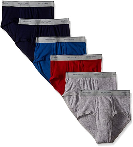 Fruit Of The Loom Mens Tag-free Cotton Briefs Underwear, 6 Pack - Assorted Colors, Large US