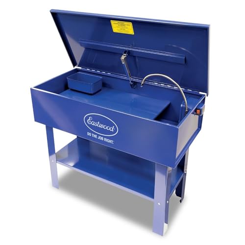 Eastwood 40 Gallon Parts Washer | 10 Inch Deep Tub Heavy Duty Powder Coated Finish Steel Parts Cleaner | Parts Washer Tank with 120V 5.3 Gallons Per Minute Flow Pump | Blue