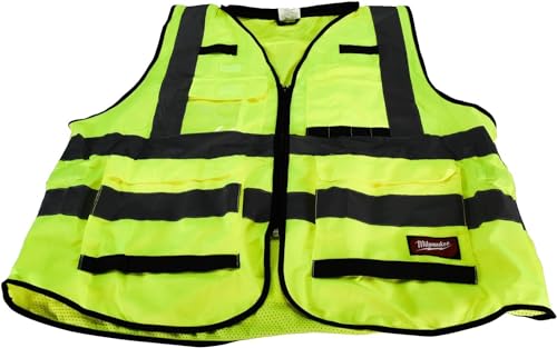 Milwaukee Polyester Performance Safety Vest High Visibility Yellow L/XL - Case of: 1;