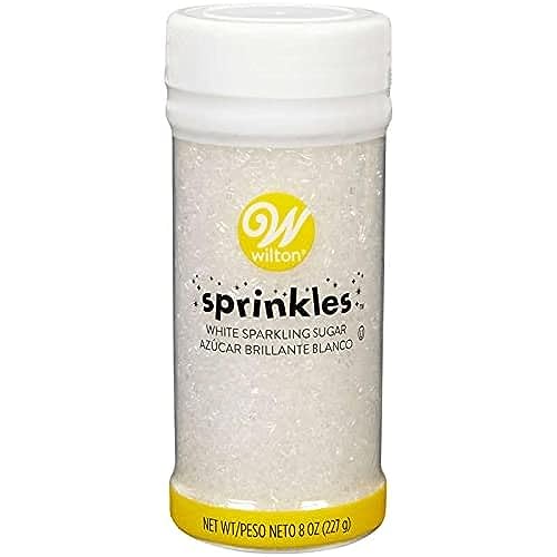 Wilton White Sparkling Sugar, Glamour White Sprinkles for Cakes & Cookies, 8 oz.