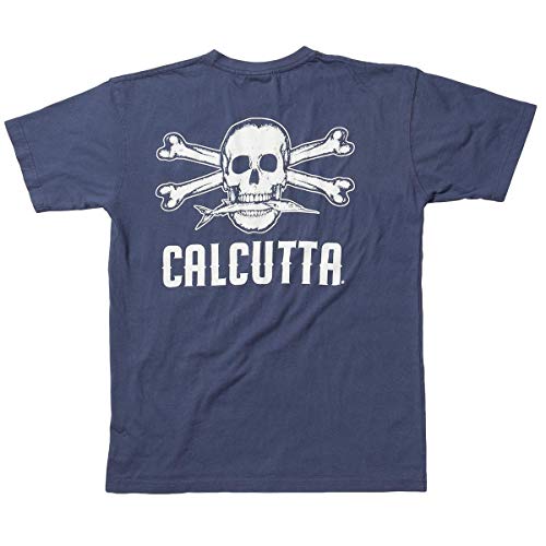 Calcutta Men’s Original Logo Short Sleeve T-Shirt, China Blue, Medium