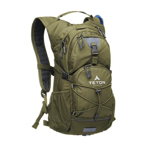 TETON Sports Oasis 18L Hydration Pack with Free 2-Liter Water Bladder; The Perfect Backpack for Hiking, Running, Cycling, or Commuting,Olive