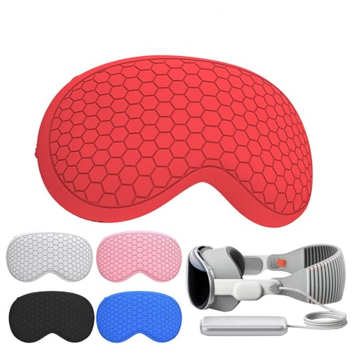 Silicone Protective Cover for Vision Pro 2024 VR Helmet Protector Anti-Scratch Protective Case for Vision Pro 2024 VR Accessorie VR Goggles VR Headset (red)