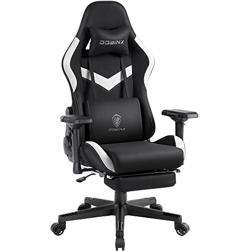 Dowinx Computer Gaming Chair with Pocket Spring Cushion and 4D Armrests for Office,Breathable Fabric High Back Ergonomic Task Chair with Footrest , Massage Lumbar Support Black