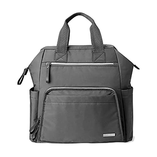 Skip Hop Diaper Bag Backpack: Mainframe Large Capacity Wide Open Structure with Changing Pad & Stroller Attachement, Charcoal