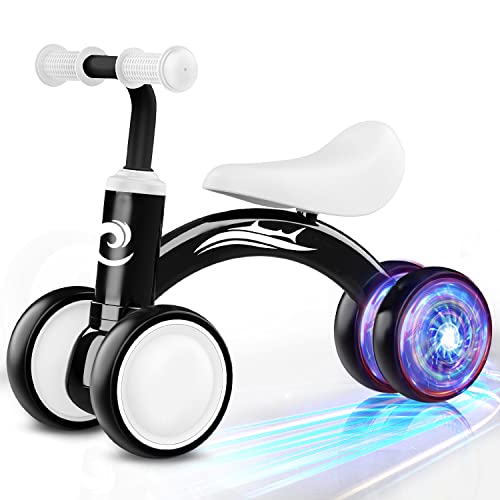 Colorful Lighting Baby Balance Bike Toys for 1 Year Old Boy Gifts, 10-36 Month Toddler Balance Bike, No Pedal 4 Silence Wheels&Soft Seat First Riding on Toys, One Year Old Boy Birthday Gifts.