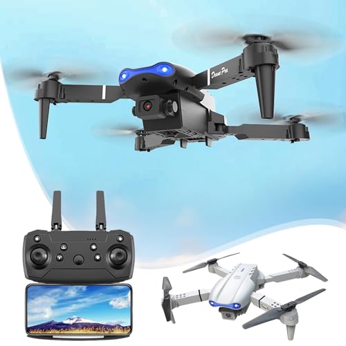 Drone 1080P Dual Camera Aerial Photography Quadcopter, Remote Control Toy UVA with Auto Follow |Altitude Hold |Gesture Phote |Auto Return Gift for Beginners and Newbies Lightning Deals of Today Gray