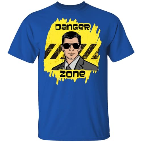Archer Danger Zone - T-Shirt (US, Alpha, X-Large, Regular, Regular, Royal)