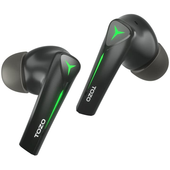 TOZO G1S Wireless Gaming Earbuds Bluetooth 5.3 High Sensitivity in-Ear Headset with with Microphone Breathing Light and 45ms Low-Latency Long Durance Specially Designed for Gaming Black