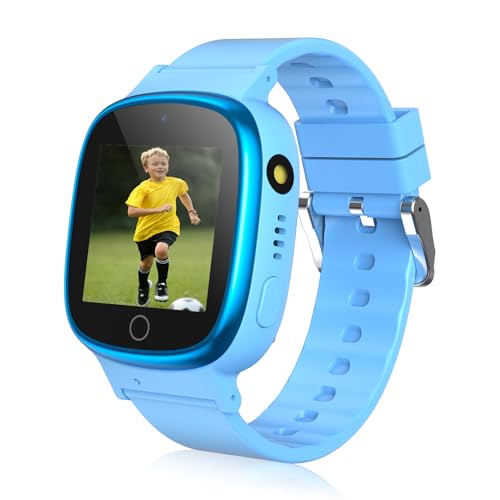 DERUI Smart Watch for Kids with 26 Video Games,Selfie Camera,Video Player,Pedometer,Stopwatch Timer,Alarm Clock, Flashlight,Calendar for 3-12 Years Boys Girls Birthday [Blue]