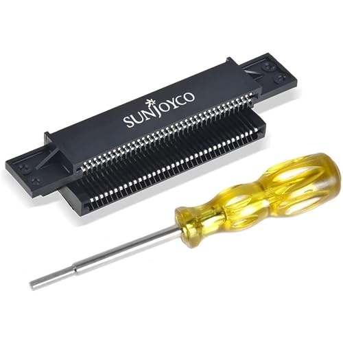 SUNJOYCO NES Cartridge Slot, 72 Pin Connector and 3.8mm Screwdriver Bit Open Tool for NES, 72 Pin Replacement Connector for Nintendo Console NES 8 Bit Entertainment System