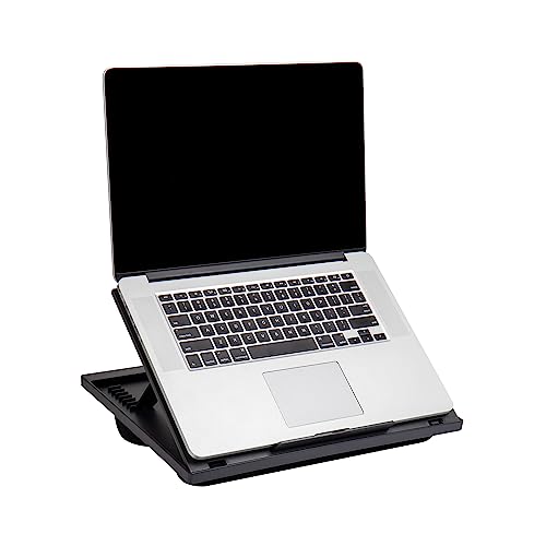 Mind Reader Lap Desk Laptop Stand, Bed Tray, Collapsible, Cushion, Portable, Dorm, Plastic, 14.75'L x 11'W x 7.3'H, Black