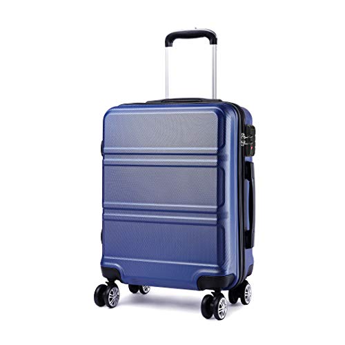 Kono 20'' Carry on Luggage Lightweight with Spinner Wheel TSA Lock Hardside Luggage Airline Approved Carry on Suitcase Navy