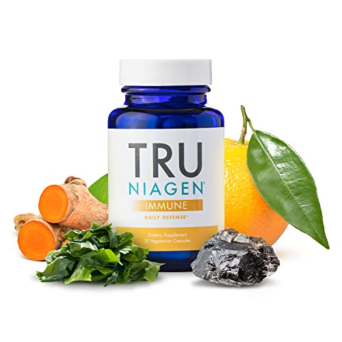 TRU NIAGEN Immune Support Supplement - Daily Defense - Vitamin C from Fermentation, Vegan Vitamin D3 2000 IU, Zinc, Plus Theracurmin (Curcumin) + Multi Award-Winning NAD Boosting Niagen 150mg 30ct