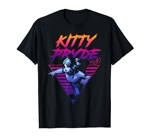 Marvel X-Men Kitty Pryde Retro Neon Triangle Graphic T-Shirt T-Shirt