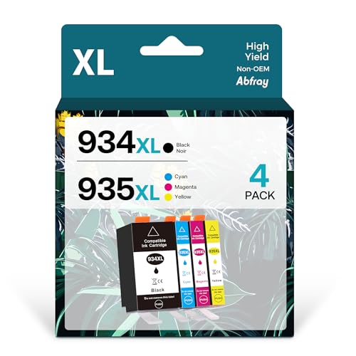934 and 935 Ink Cartridges Combo Pack Compatible for HP 934XL 935XL Work with HP Officejet Pro 6830 6230 6835 6812 6815 6820 6220 6800 (1 Black,1 Cyan,1 Magenta, 1 Cyan) 4 Pack